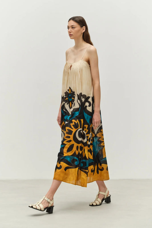 Warmth Spagetti Strap Maxi Cotton Dress