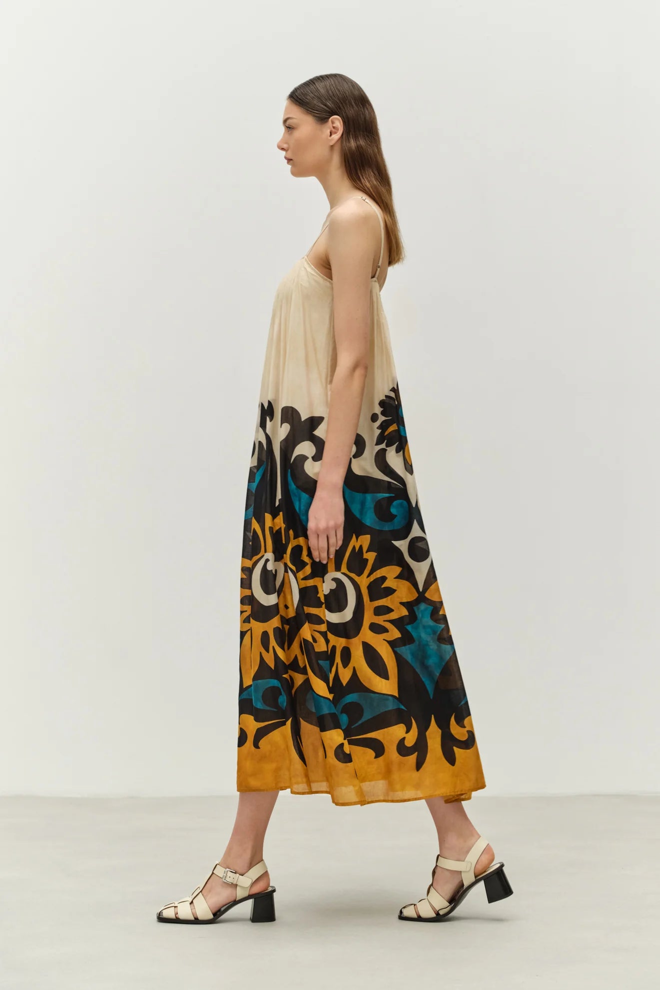 Warmth Spagetti Strap Maxi Cotton Dress