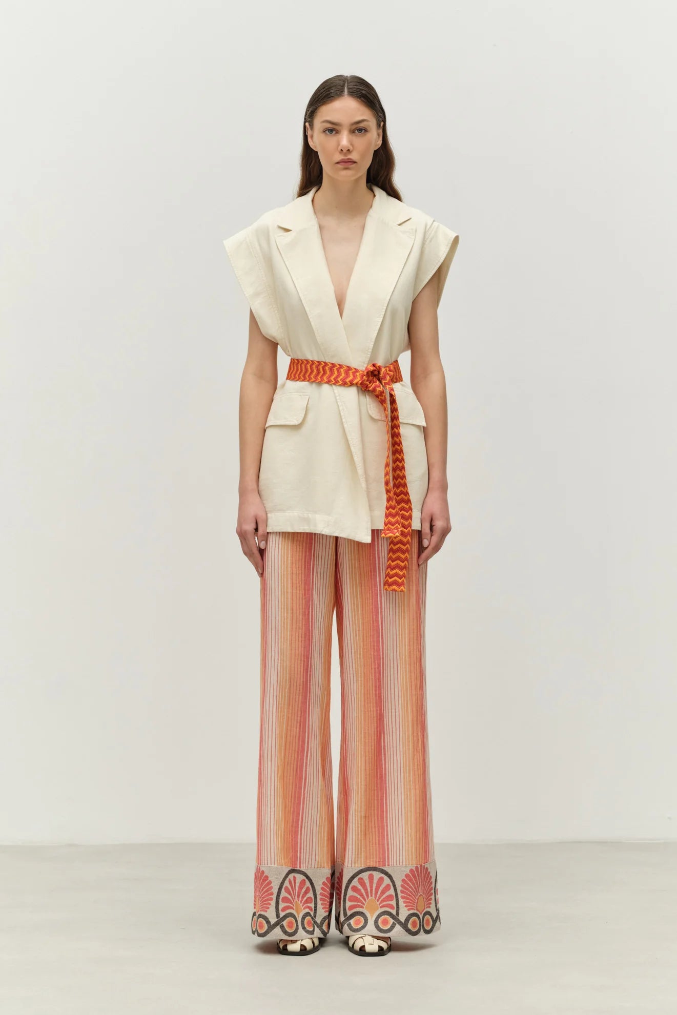 Laughlin Sleeveless Jacquard Jacket