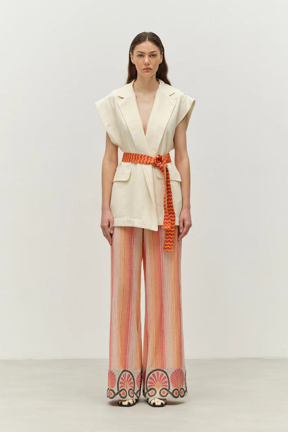 Laughlin Sleeveless Jacquard Jacket