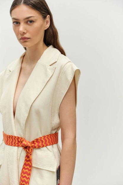 Laughlin Sleeveless Jacquard Jacket