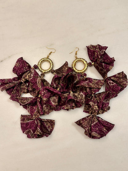 Silk Sari Tassel Earrings