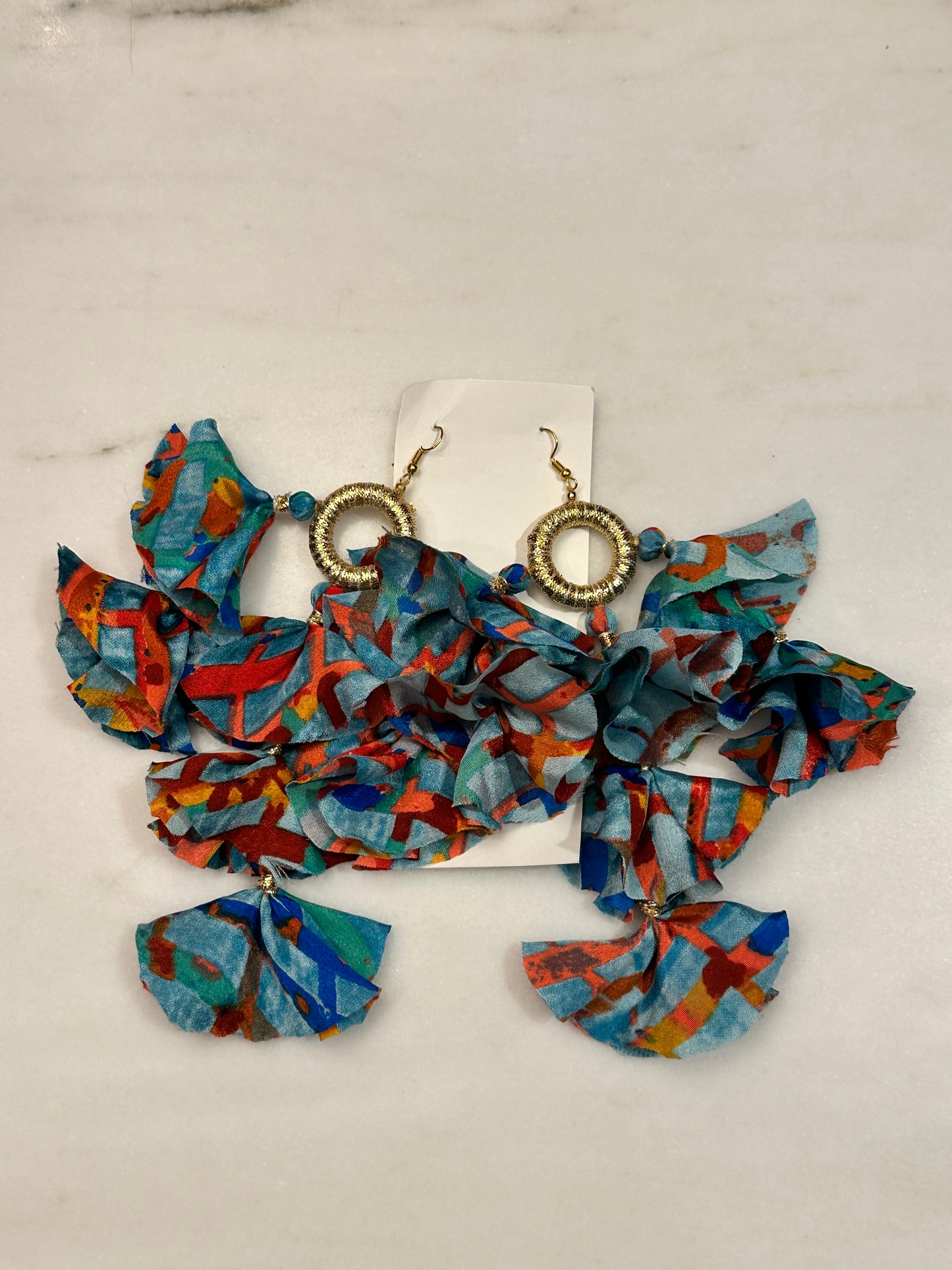 Silk Sari Tassel Earrings