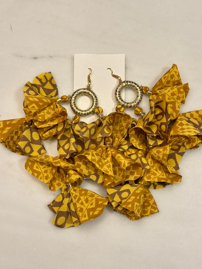 Silk Sari Tassel Earrings