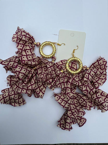 Silk Sari Tassel Earrings