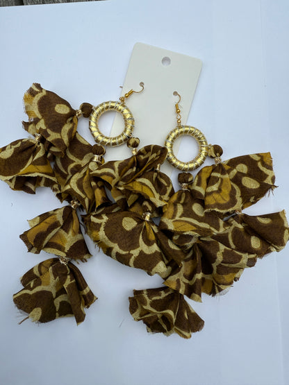 Silk Sari Tassel Earrings