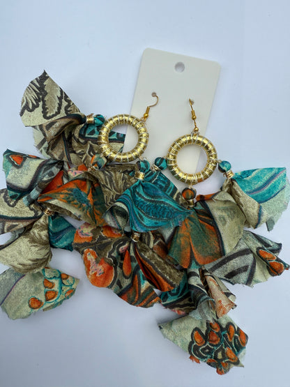 Silk Sari Tassel Earrings