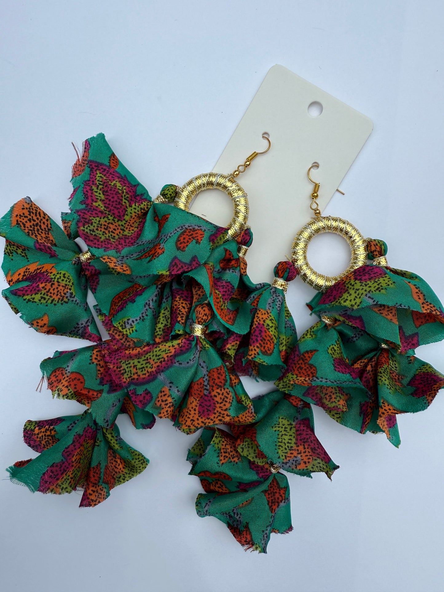 Silk Sari Tassel Earrings