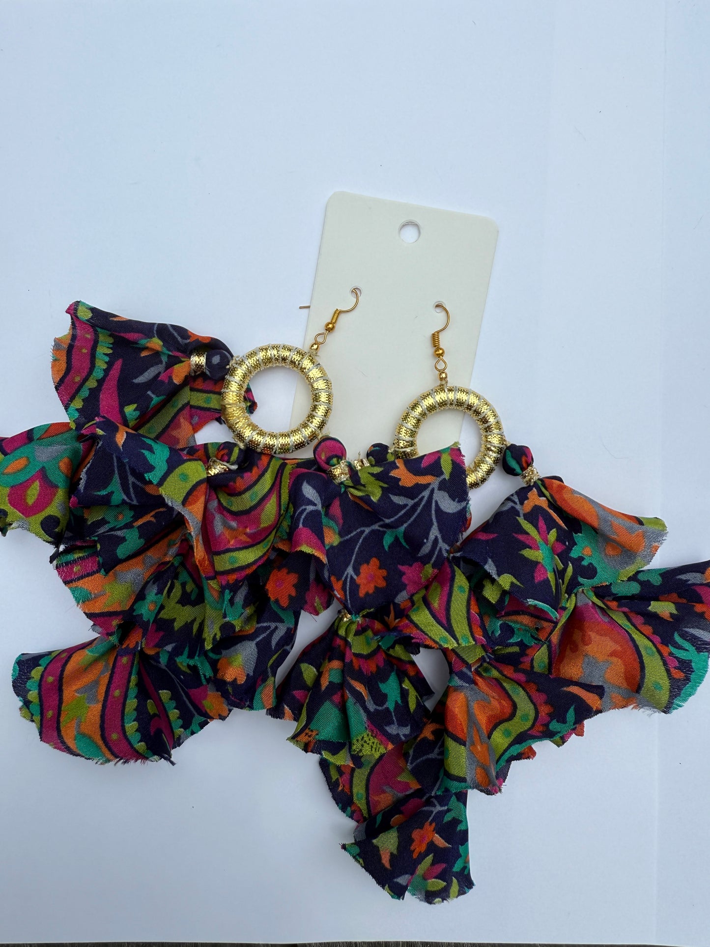 Silk Sari Tassel Earrings