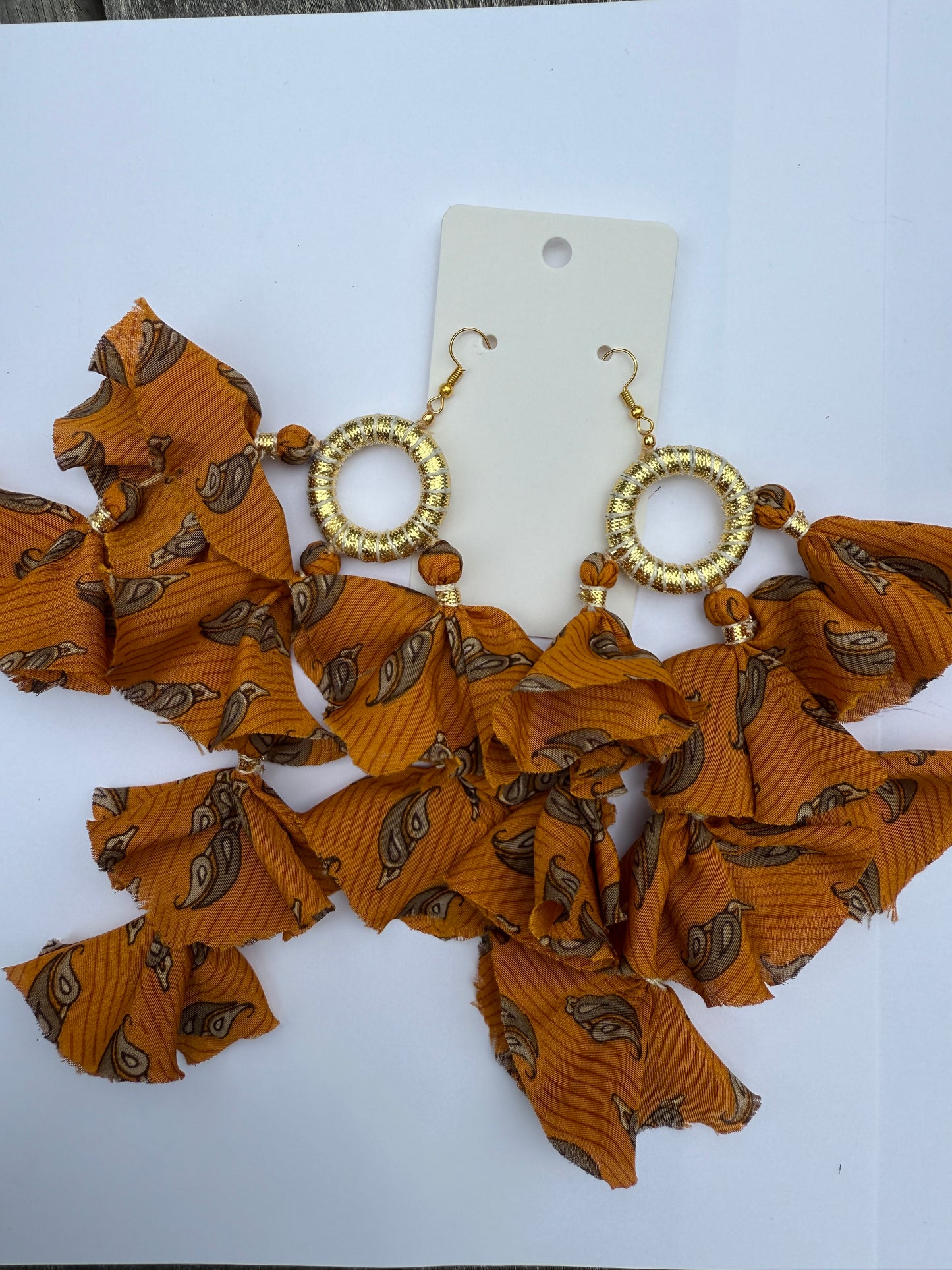 Silk Sari Tassel Earrings