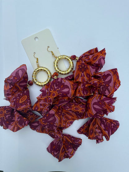 Silk Sari Tassel Earrings