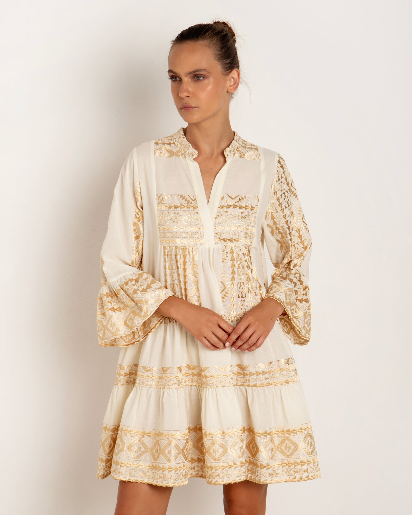 Adrianne Short Ruffle Sleeve Dress