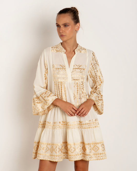 Adrianne Short Ruffle Sleeve Dress