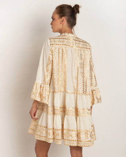 Adrianne Short Ruffle Sleeve Dress