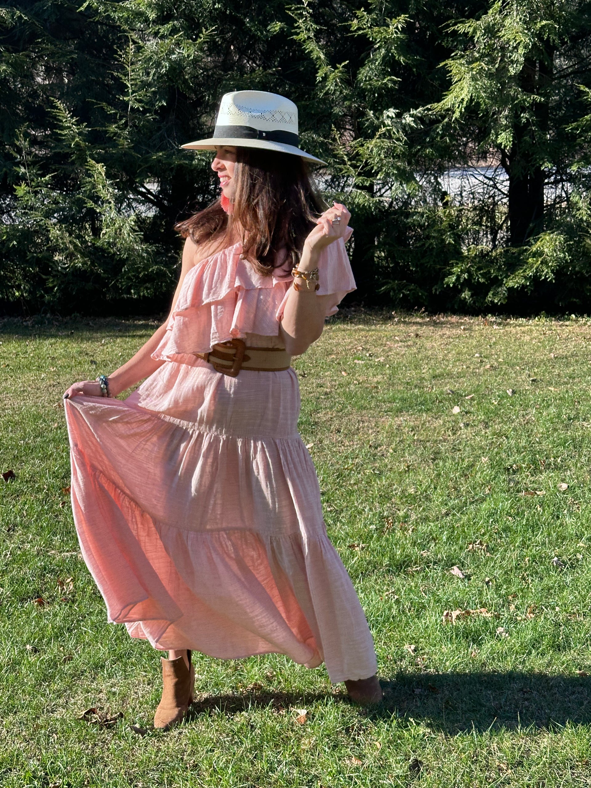 Anna One Shoulder Ruffle Maxi Dress – Macey Jane