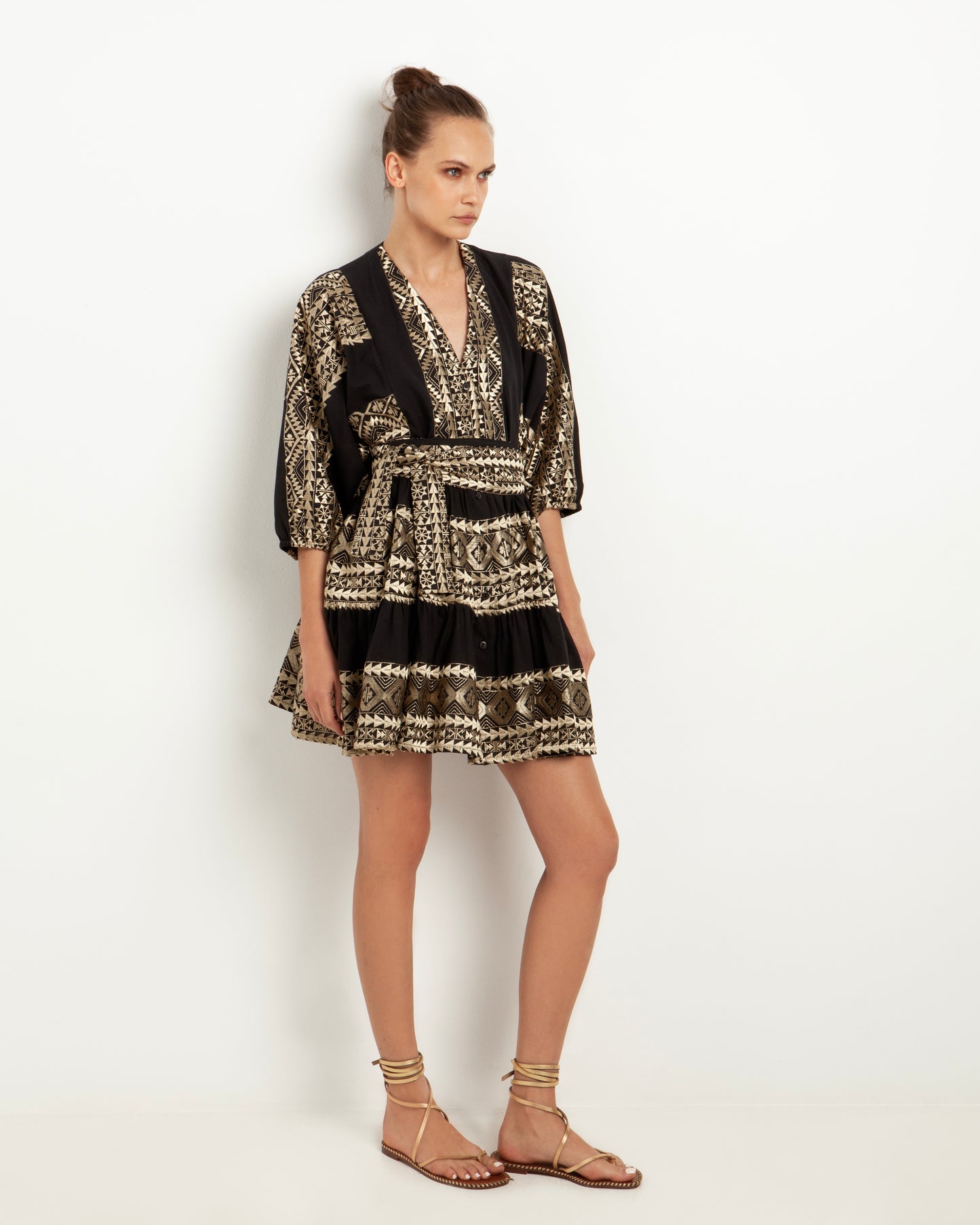 Chemisier Short Sleeve belted dress