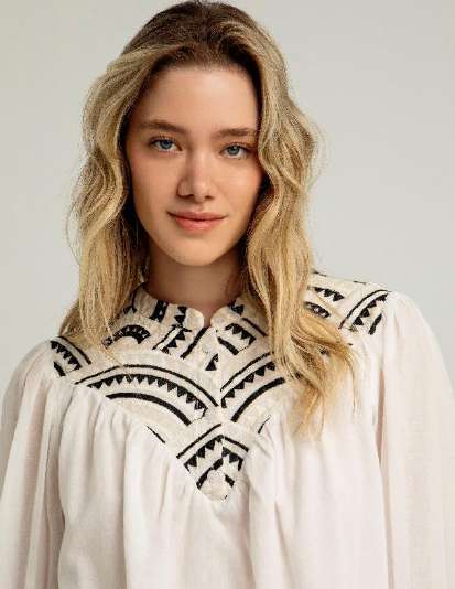 Mao Collar Long Sleeve Shirt