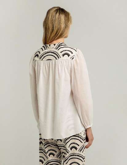 Mao Collar Long Sleeve Shirt